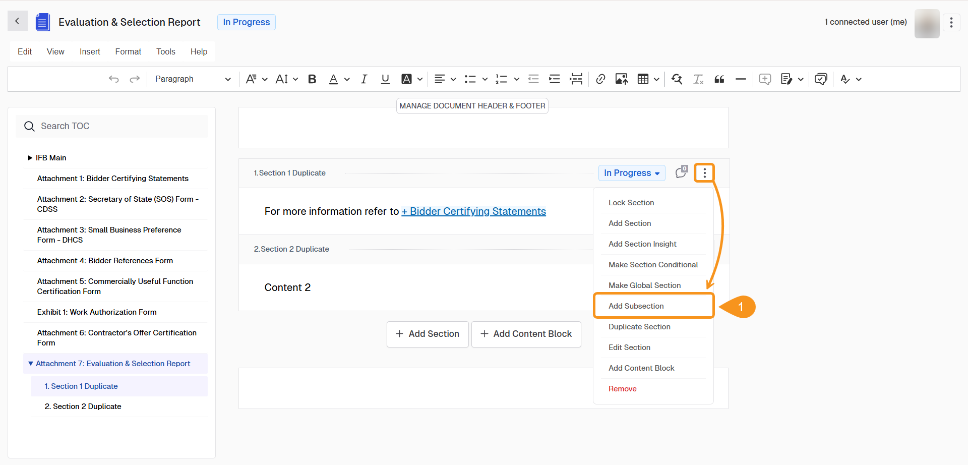 Add Subsection