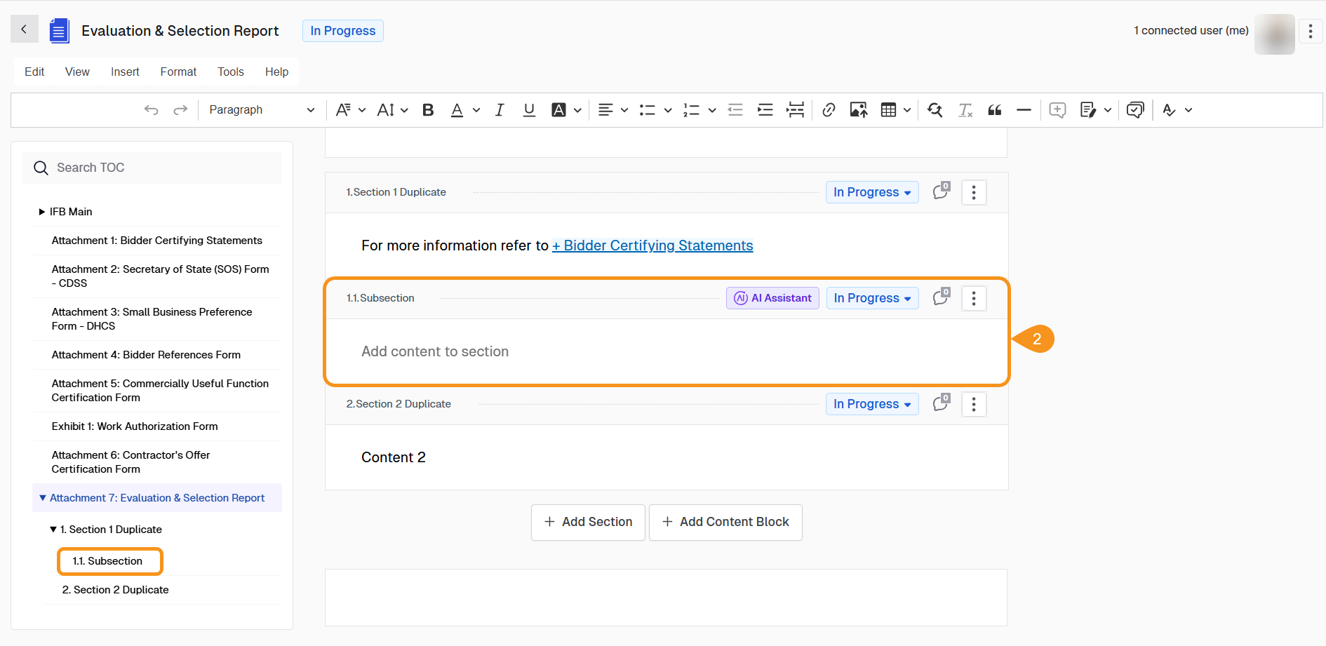 Subsection Added