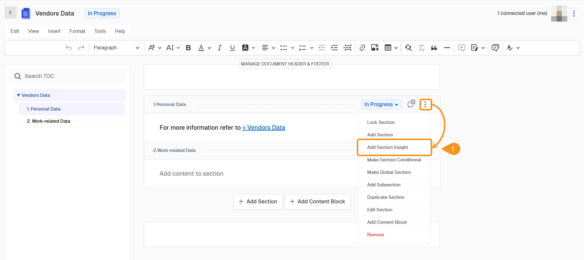 Add Section Insight