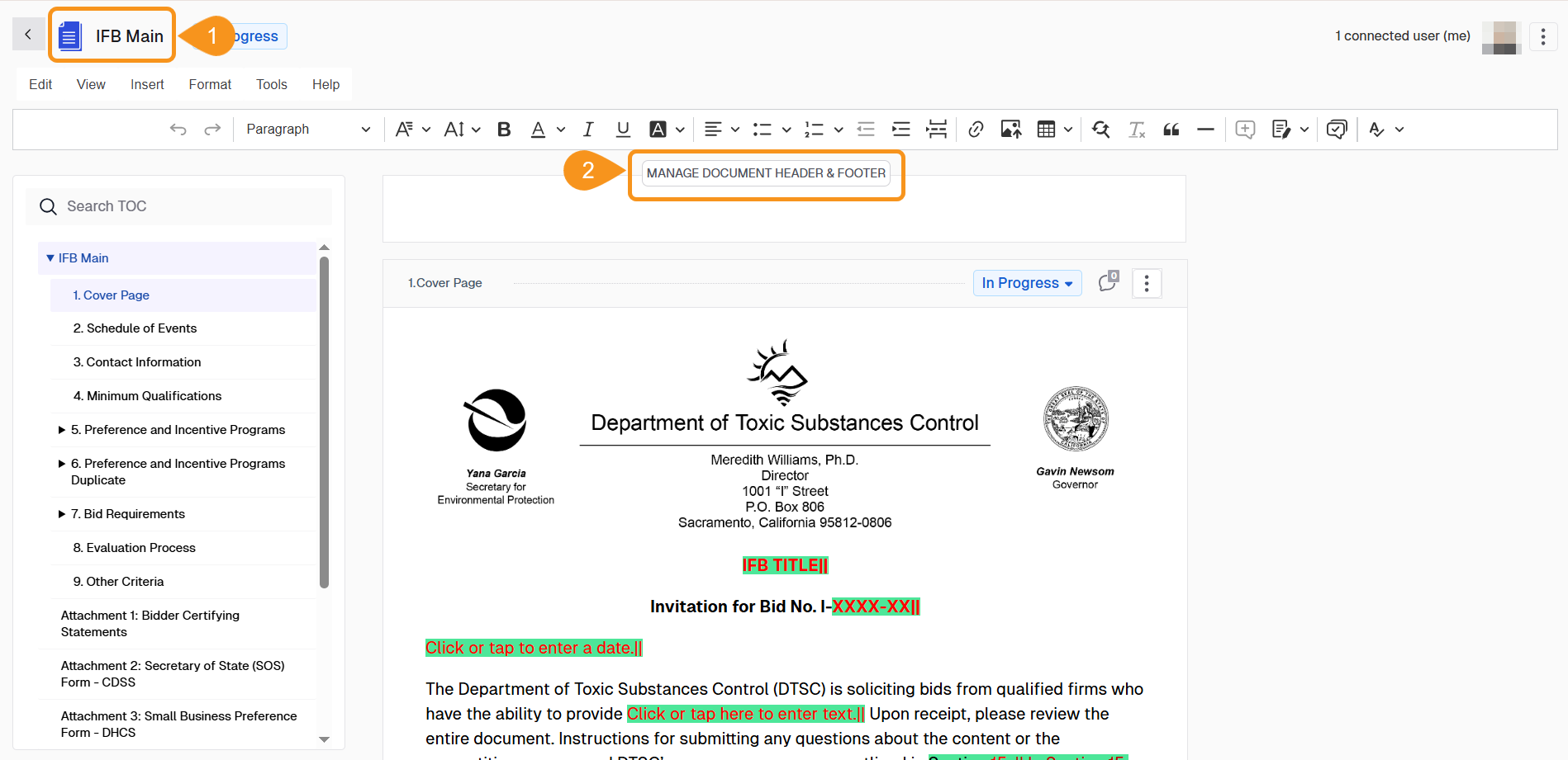 Manage Footer