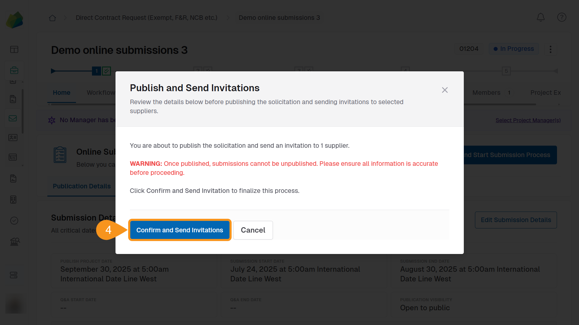Confirm and Send Invitations